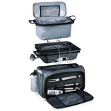 Vulcan Portable Propane BBQ & Cooler Tote, (Black with Grey & Silver)