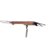 Waiter-Style Stainless Steel Corkscrew with Wooden Handle