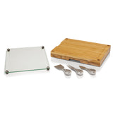 Concerto Glass Top Cheese Board & Tools Set