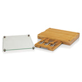 Concerto Glass Top Cheese Board & Tools Set