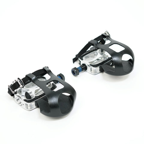 Replacement Caged Foot Pedals for Indoor Cycle Bikes - Pair